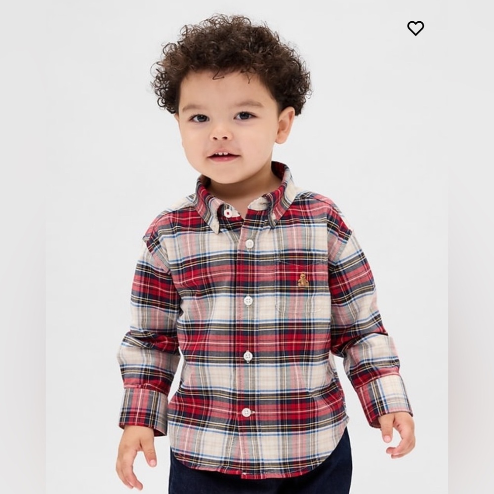 Worn once baby Gap tartan Oxford shirt 12-18 months